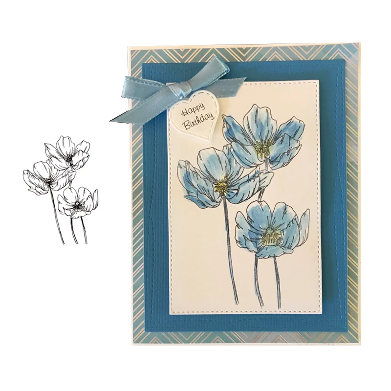 Clear Stamps Flowers Rubber Transparent Stamp Silicone Scrapbooking for Card Making Album Craft Decoration New Stamp