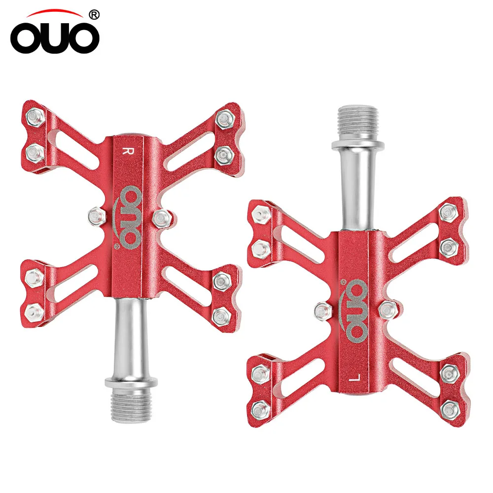 OUO Bicycle Pedals Ultralight Mtb Automatic Pedals Aluminum Road Bike Cleats Anti-slip Cycl Bicycl Accessori Bike Footrest Light