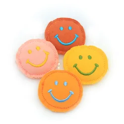 10Pcs/Lot Plush Cartoon Smile Face Padded Patches Appliques For Baby Sock Sewing Accessories DIY Hair Clip Decoration