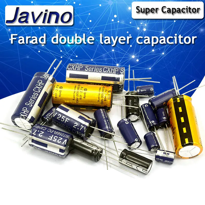 2PCS High capacity super capacitor Farad capacitor 5.5V 0.1/0.47/1.5/1.0/4.0/5.0/F R-shaped double-layer capacitor DIY KIT