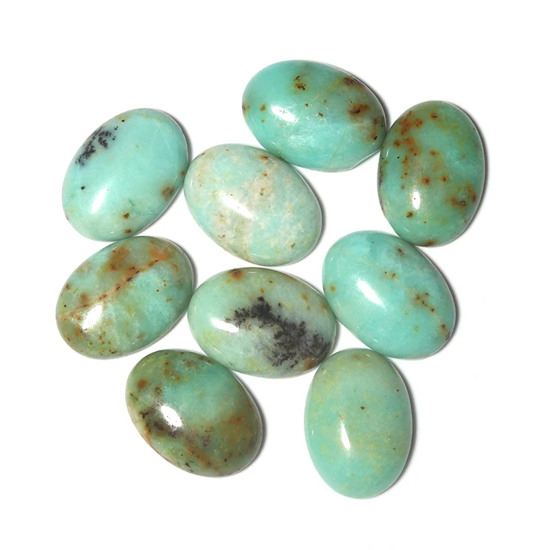 2pcs Stone Antique Jade 18x25mm Oval Flatback Cabochon Loose Bead Spacers For DIY Jewelry Making Earrings&Pendant Accessories
