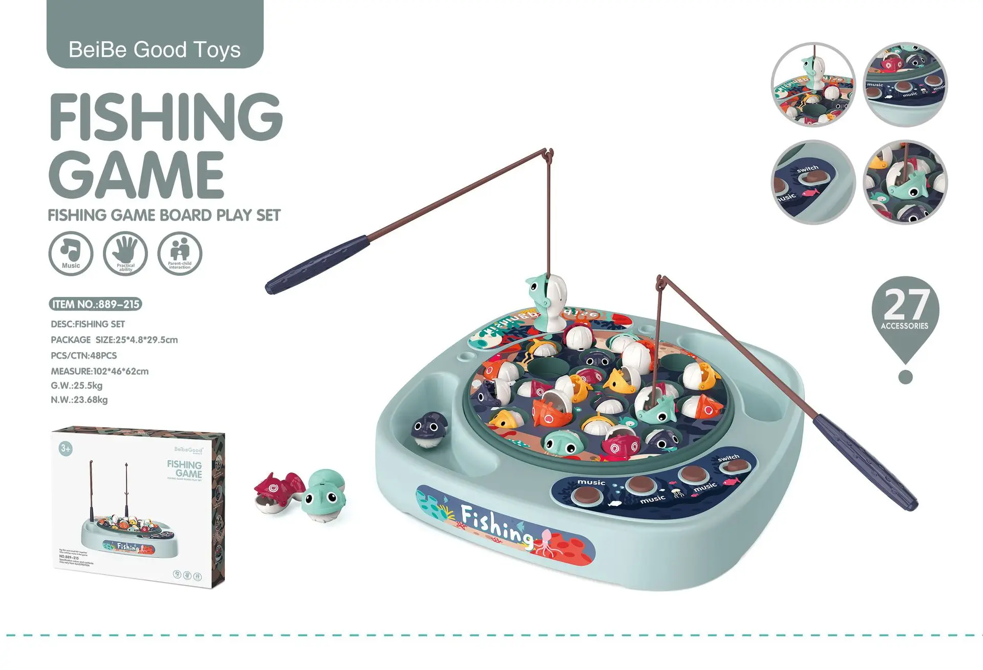 Kinderen Vissen Speelgoed Elektrische Musical Roterende Magnetische Fishing Game Simulatie Speelhuis Jongen Meisje Speelgoed Spel Voor 2 Jaar Kinderen