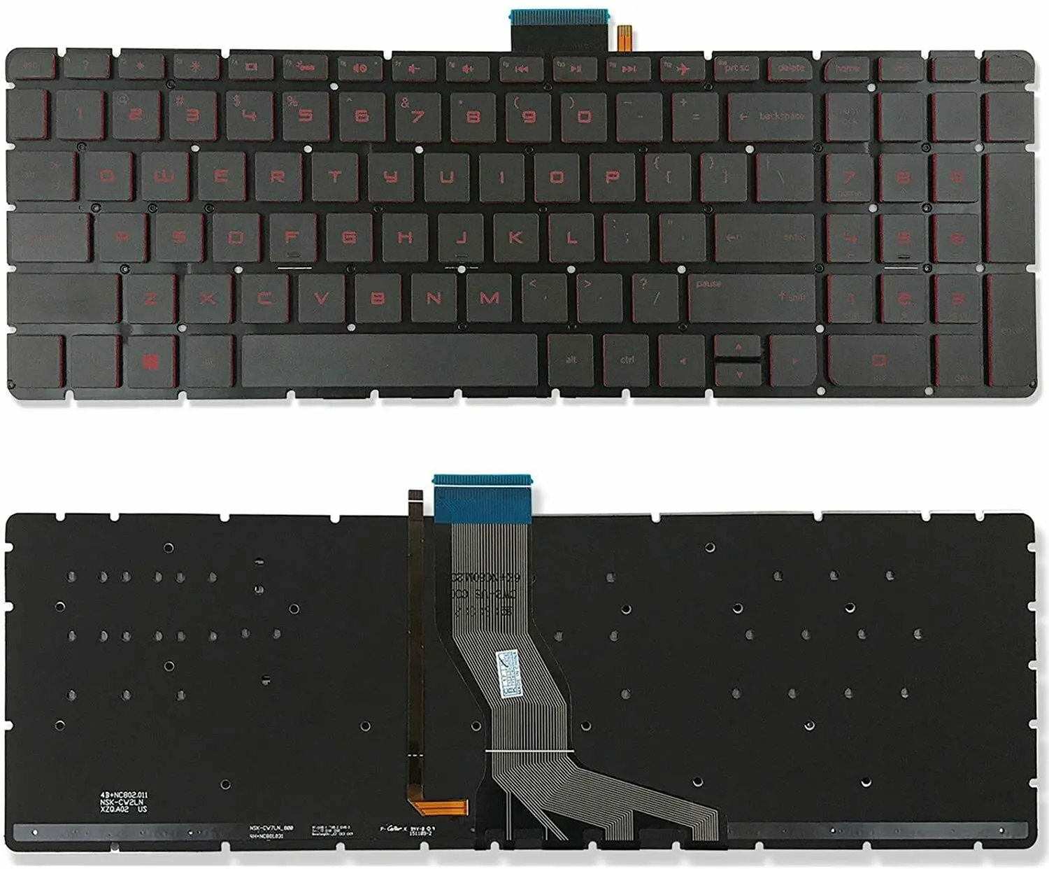 Imagem -01 - para hp Omen 15-ax010ca 15-ax013dx 15-ax023dx 15-ax033dx 15-ax043dx 15-ax039nr Teclado Inglês Eua Vermelho Retroiluminado Novo para hp omen 15 ax010ca 15 ax013dx 15 ax023dx 15 ax033dx 15 ax043dx 15 ax039nr teclado ingles eua vermelho retroiluminado novo 01