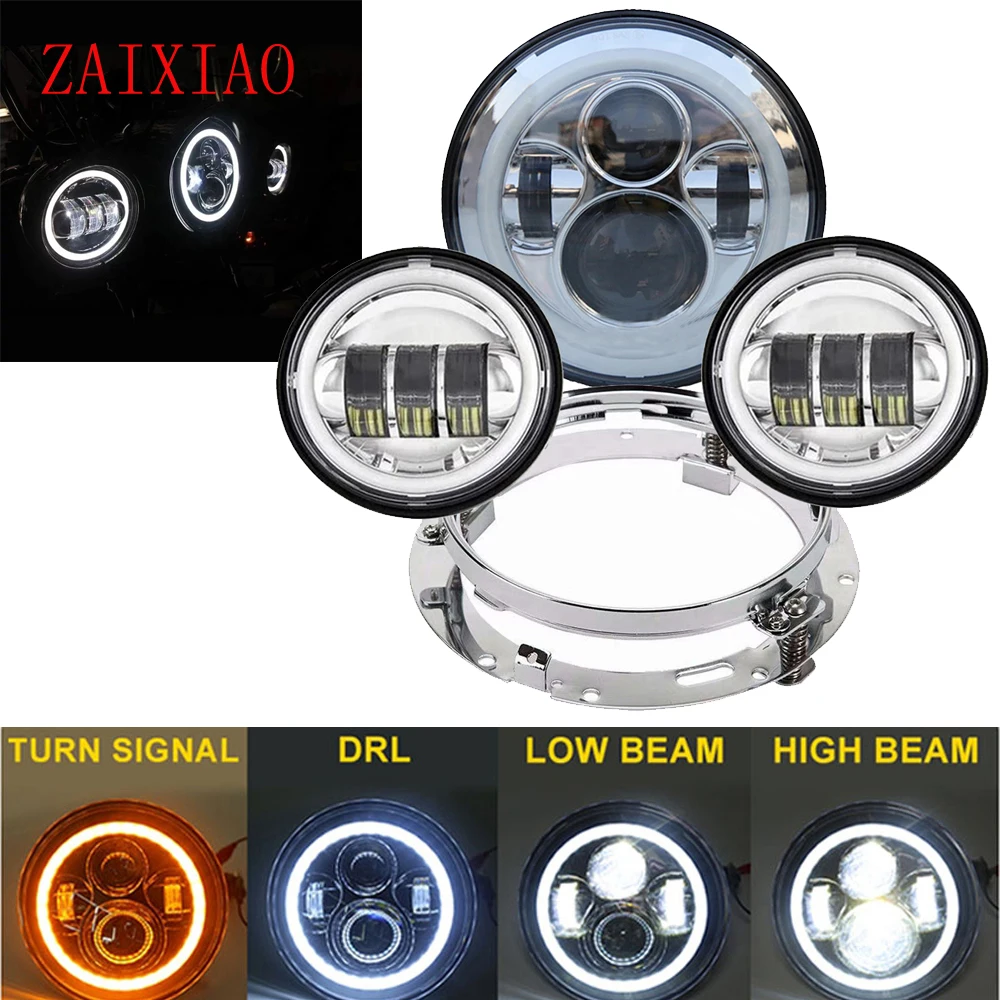 Motorcycle 7 inch Moto LED Headlight with 4-1/2