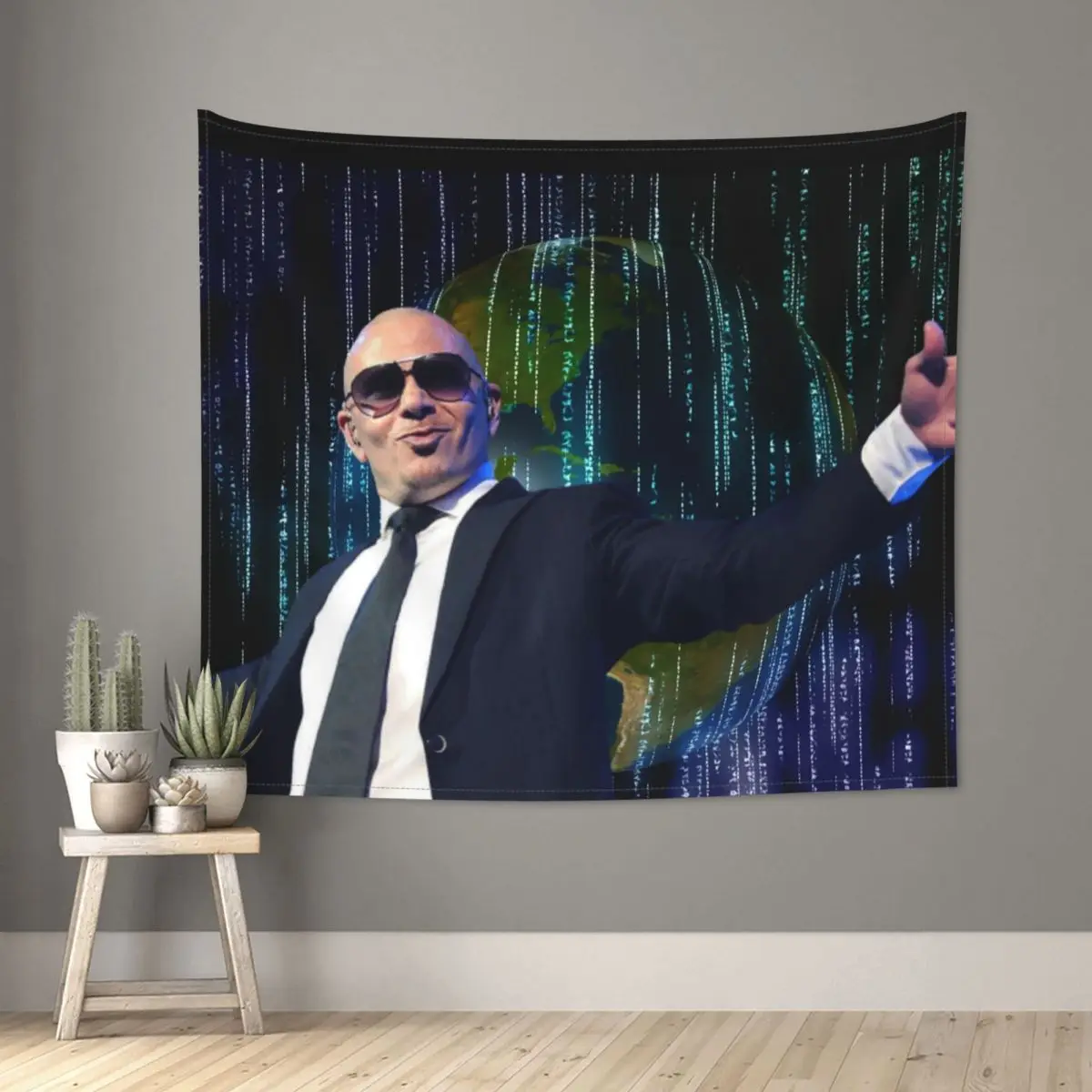 

Mr. Worldwide Tapestry Colorful Fabric Wall Hanging Wall Decor Table Cover Psychedelic Wall Tapestry