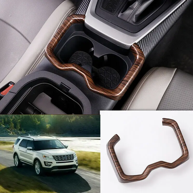 

For Toyota RAV4 2020 ABS wood grain inner car Front row water cup Moulding Cover Trim Car Accessories 1Pcs