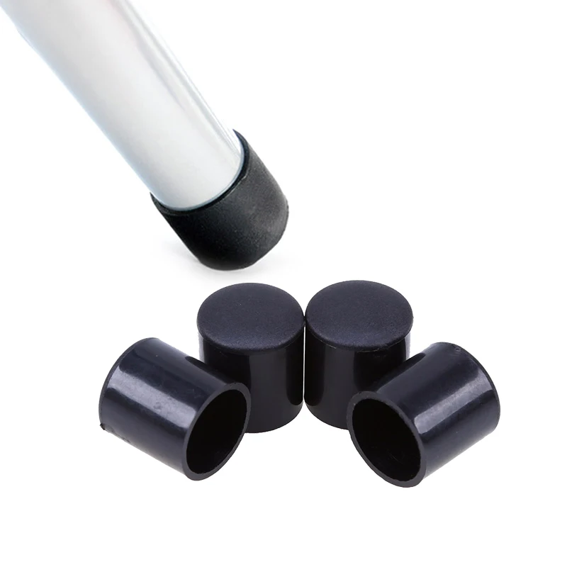 4pcs Plastic Furniture Legs Round Anti-Slip Table Foot Dust Cover Floor Protector Black Caps for Chair Leg 16/19/22/25mm