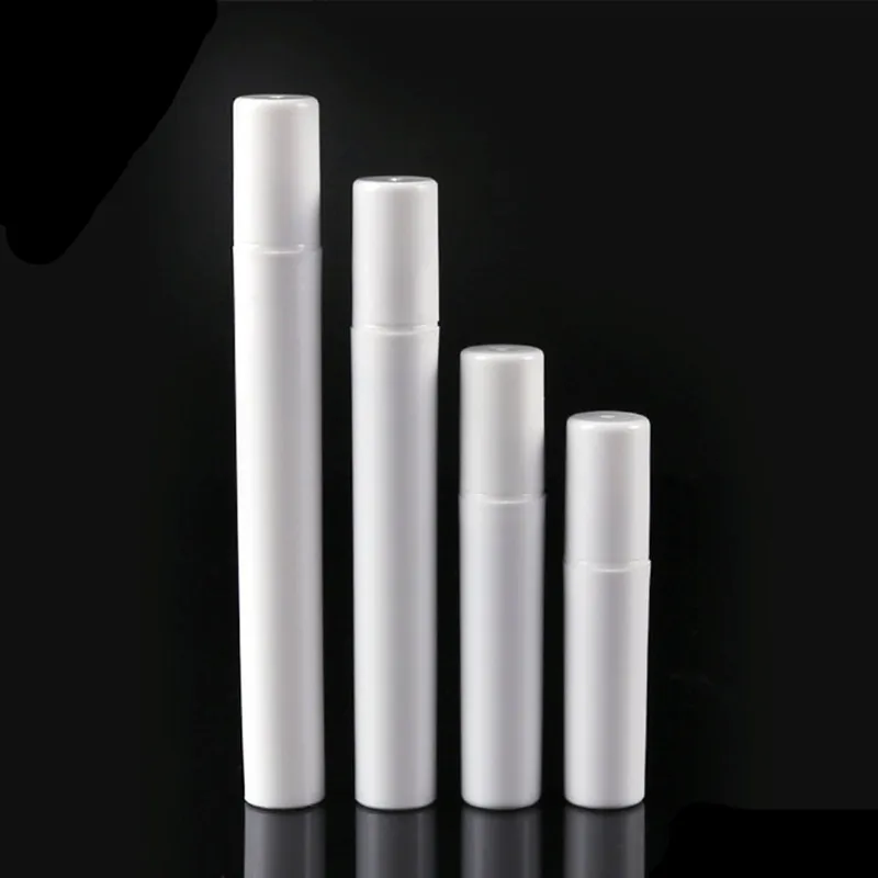 100 pz/lotto 2 ml 3 ml 4 ml 5 ml Bottiglie di Profumo di Plastica Bianca Riutilizzabile Nebbia Spruzzatore Bottiglia Mini Promozione Campione Atomizzatore Vuoto
