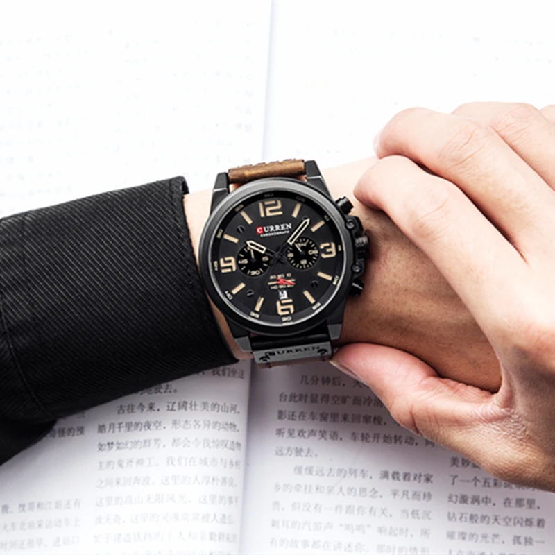 Watch For Men Top Brand Luxury CURREN Fashion Leather Quartz Men Watches Date Business Sport Male Wristwatch Clock Montre Homme