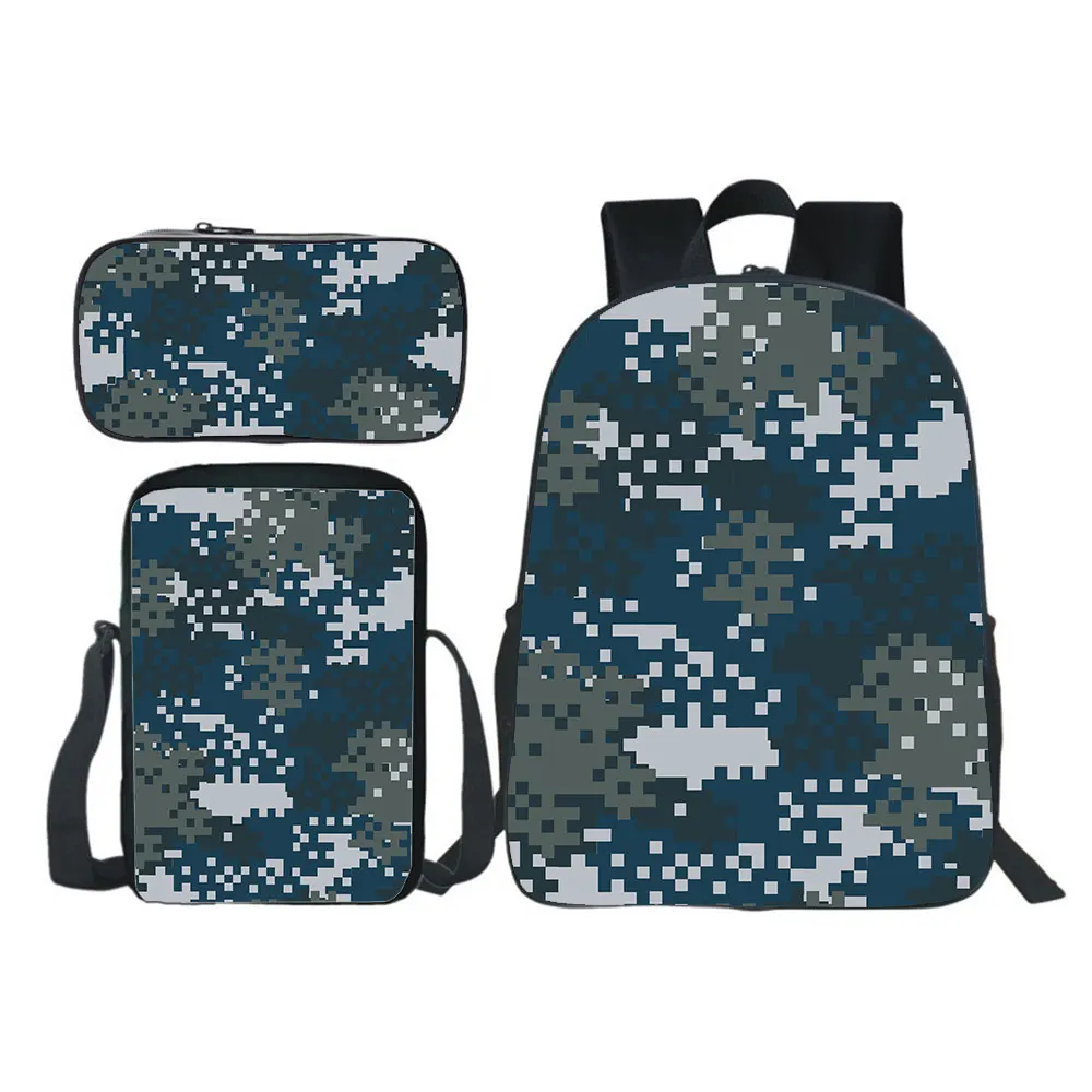 

Camouflage Backpack 3pcs Set (backpack+shouder Bag+pen Bag) Boys Girls School Bag Teens Bookbag Kids Rucksack Gift