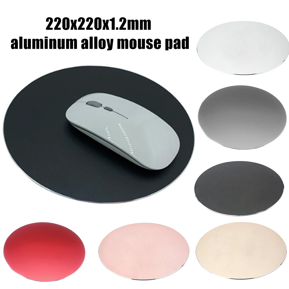 Non-Slip Aluminium Alloy Mouse Pad Waterproof Round non-slip Desktop Gaming Mouse Mat Pad Computer Accessory коврик