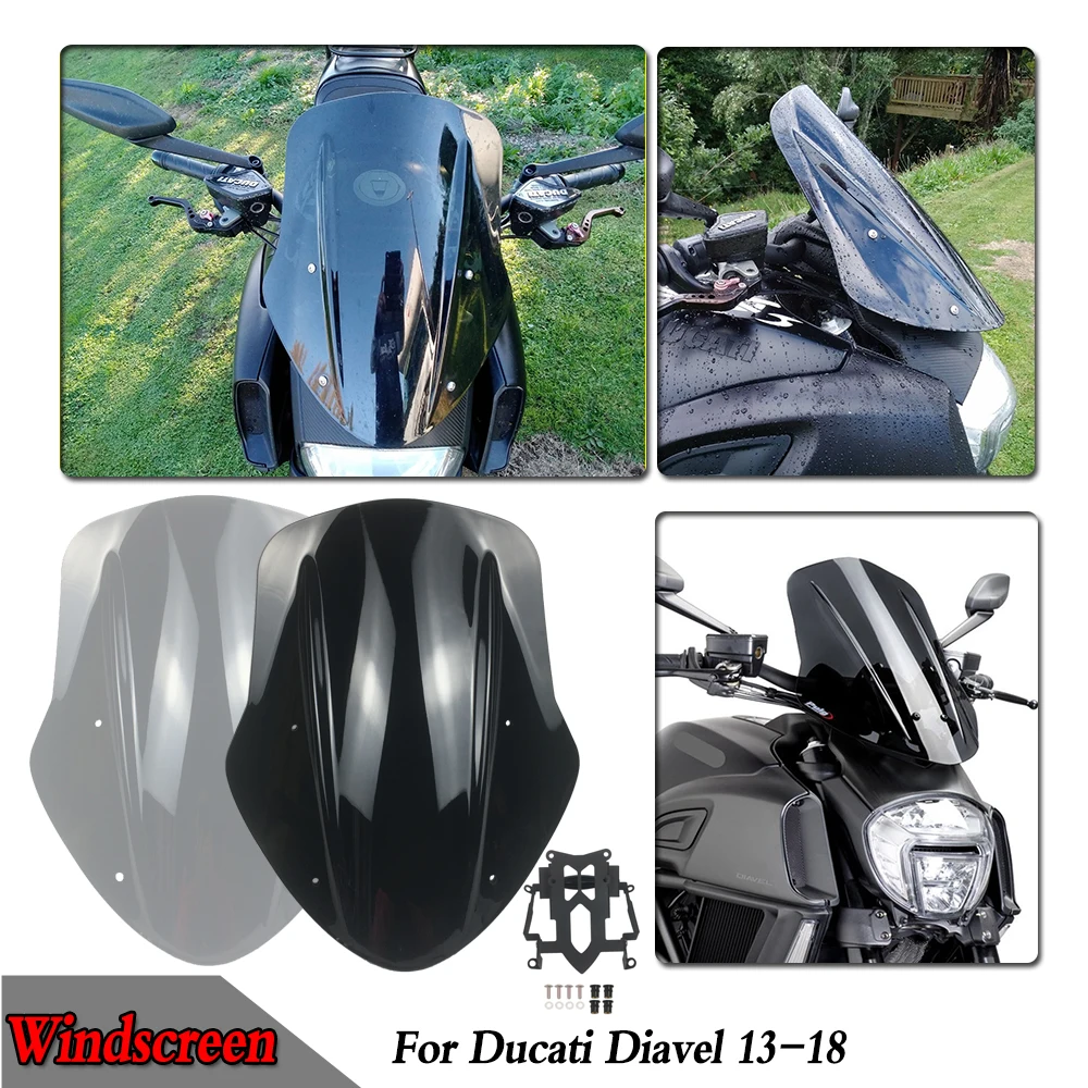 

Motorcycle Accessories Windshield Windscreen Cover Wind Visor Viser Shield Deflector For Ducati Diavel 2014 2015 2016 2017 2018