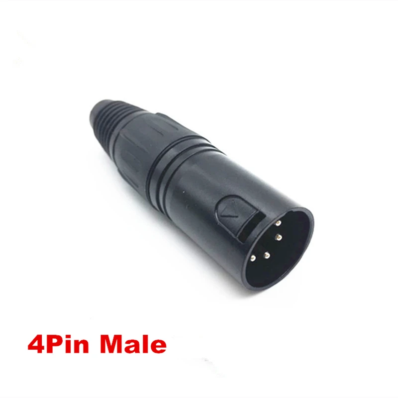 

1Pcs high quality Copper needle silver plated Audio 4Pin XLR Adapter Female/Male 4-cole Microphone Connector MIC Adapter Plug