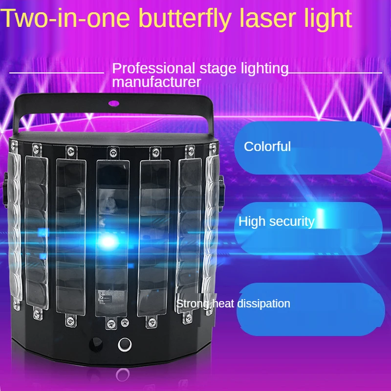 Voice-activated led butterfly lights disco dancing laser lights ktv flash colorful lights room bar lights stage lights.