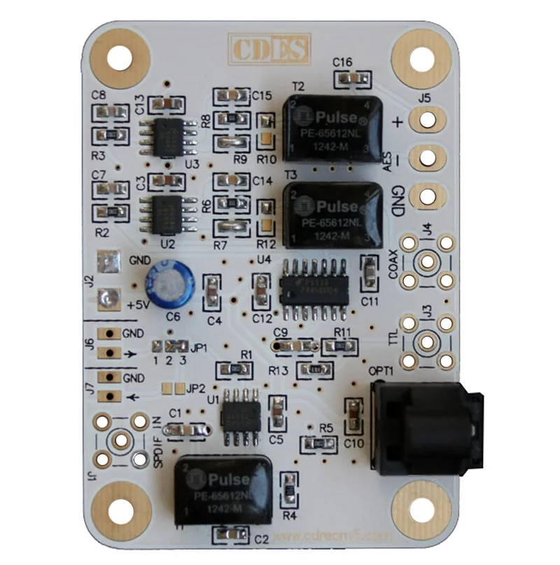 SPDIF/TTL Input To SPDIF Fiber Coaxial AES Balance Digital Signal Output Board For Optical Digital Audio CD-ROM