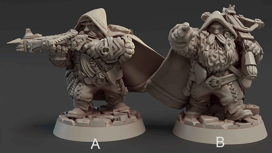 

50mm Resin Model Dwarf Dwarves Warrior Hunter Figure Unpainted No Color RW-170