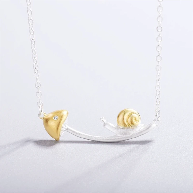 Sole Memory Golden Snail Mushroom Cute Mini Fresh Silver Color Female Resizable Opening Rings SRI971