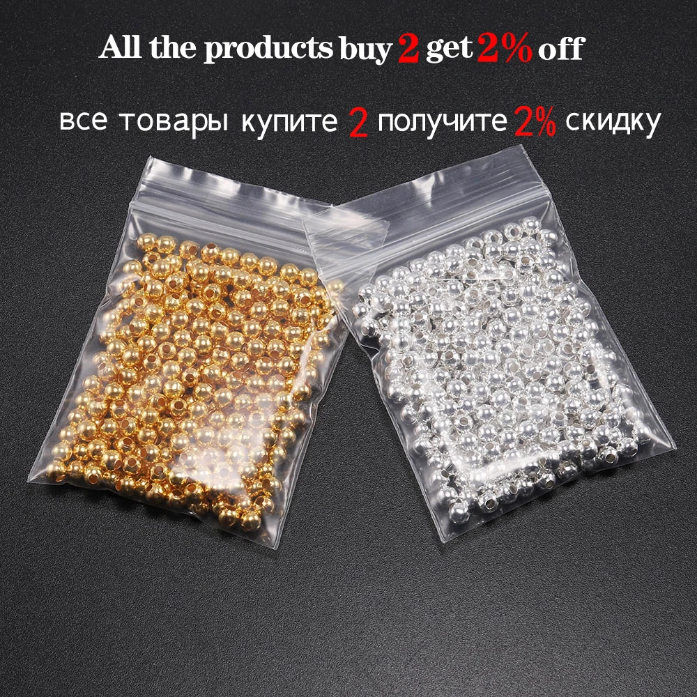 30-500pcs/lot 3 4 5 6 8 10mm Metal Round Beads Smooth Ball Spacer Beads For DIY Necklace Bracelet Anklet Jewelry Making Supplies