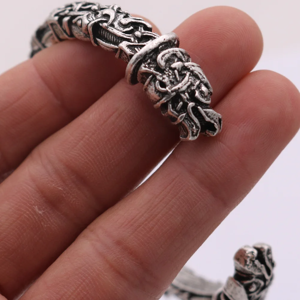 1pcs Talisman Jewelry Animal Wolf Head Bracelet Viking Bracelet and Bangle Wolf Head Bracelet For Men and Women with Gift Bag