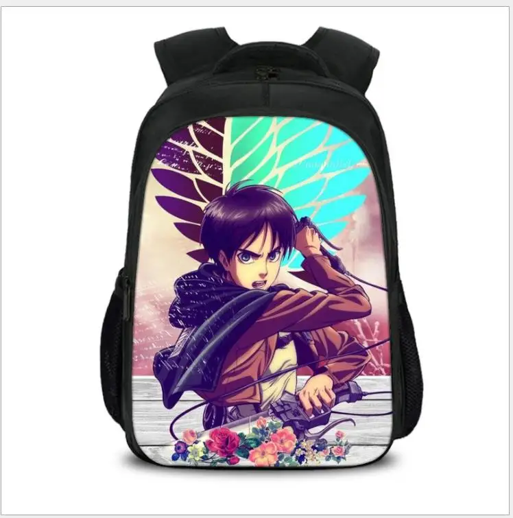 Mochila escolar de Anime Attack On Titan para niños y adolescentes, bolso de hombro de dibujos animados, mochilas escolares