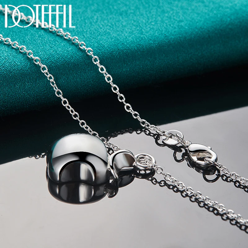 DOTEFFIL 925 Sterling Silver 16-30 Inch Chain Apple Pendant Necklace For Women Wedding Engagement Fashion Charm Jewelry