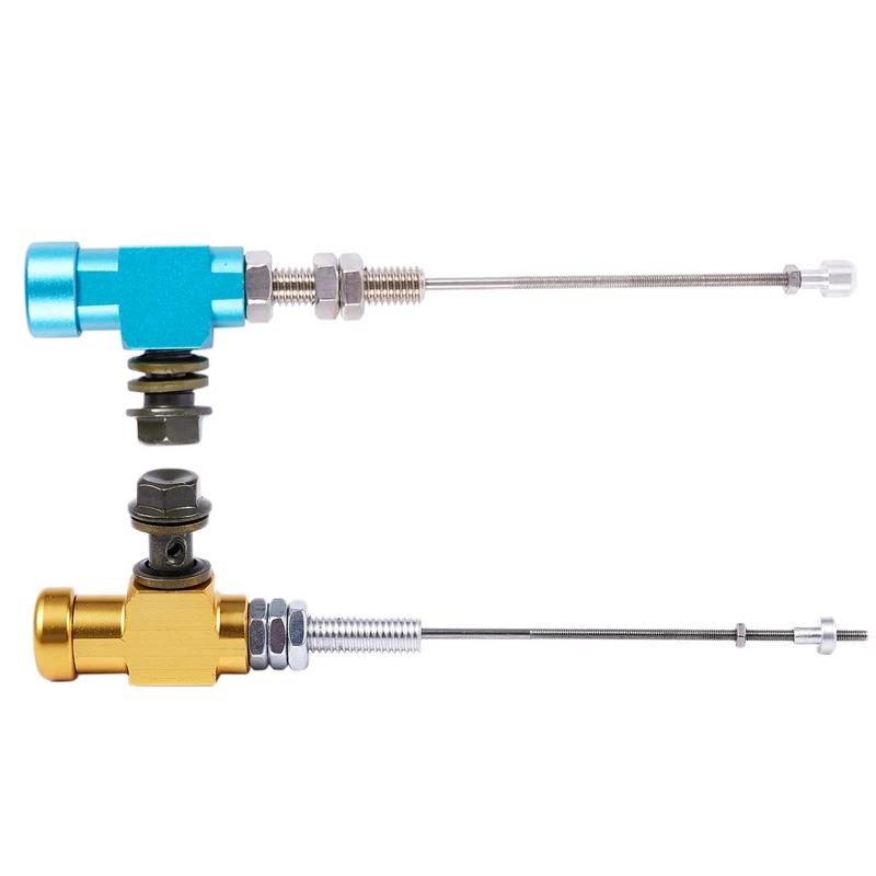 

2Pcs Motorcycle Hydraulic Clutch Master Cylinder Rod Brake Pump M10X1.25Mm Aluminum - Gold & Blue