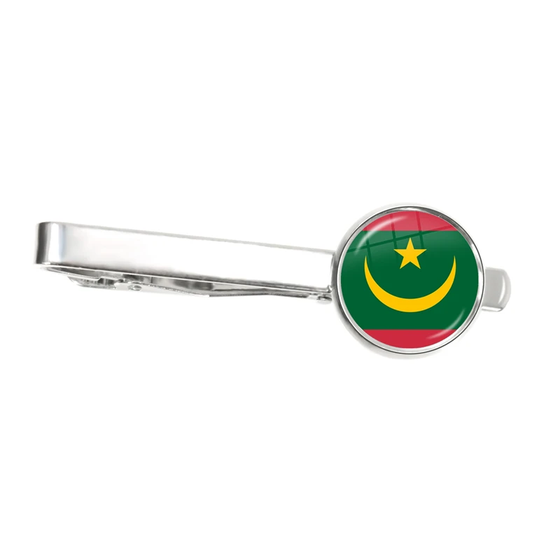 Mauritania,Mali,Rwanda,Coate d'Ivoire,Burundi,Burkina Faso National Flag Tie Clip Ornament for Male Gentleman Gift