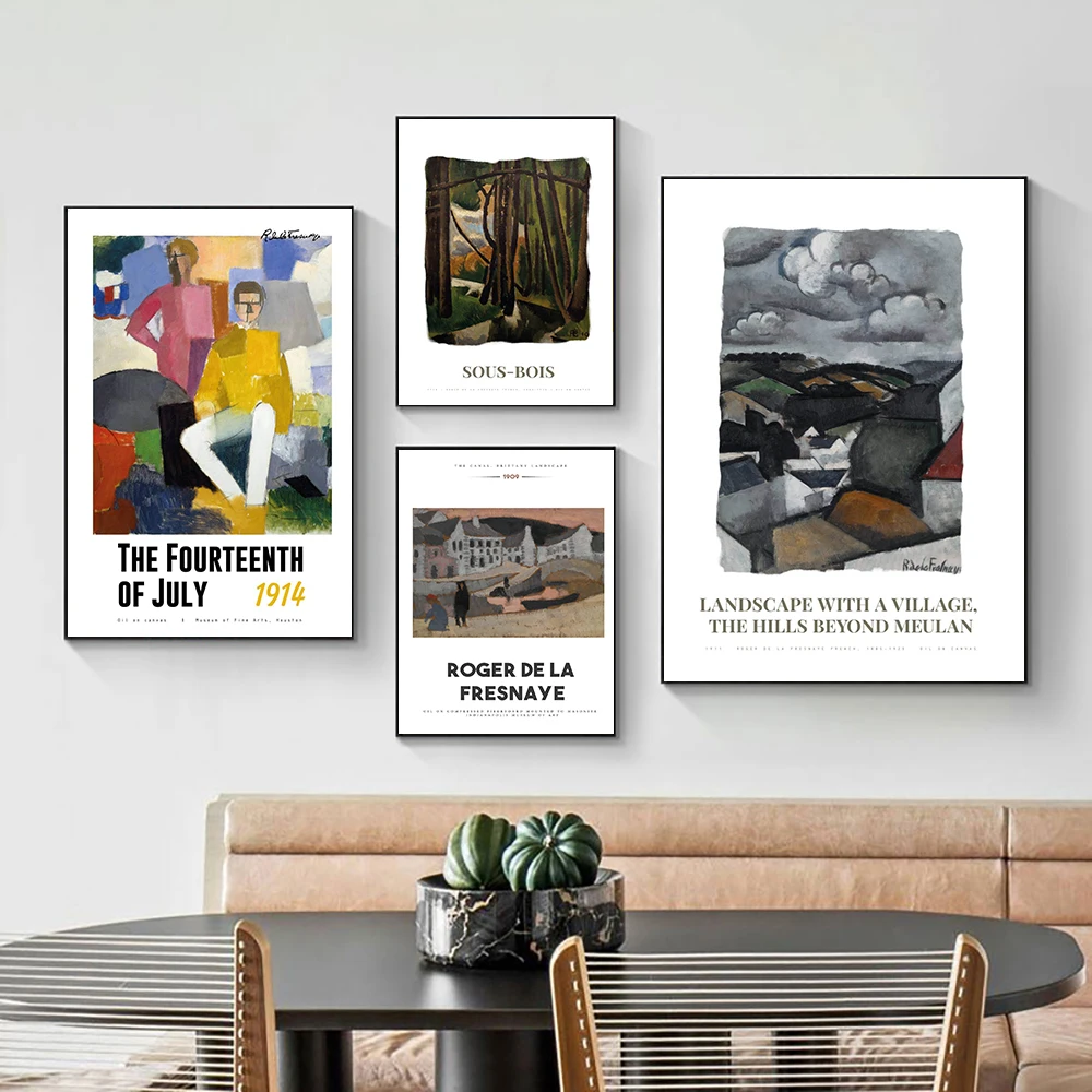 Roger de La Fresnaye Museum Exhibition Poster Canvas Painting Gallery Wall Art Print Vintage Pictures for Living Room Home Decor