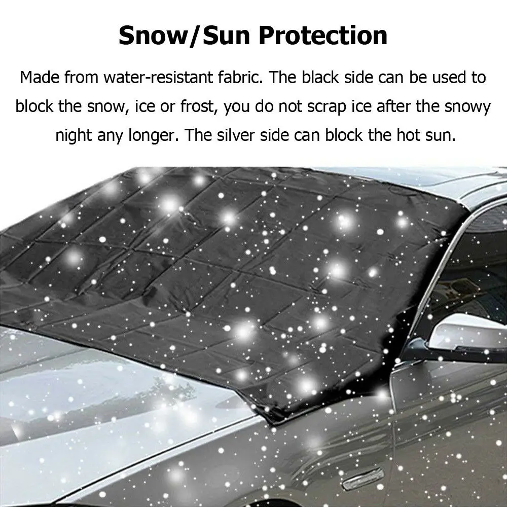 1Pcs Tarp Ice Scraper Frost Dust Removal Truck Van SUV Waterproof Car Windshield Snow Sun Cover Car Front Windscreen Cover