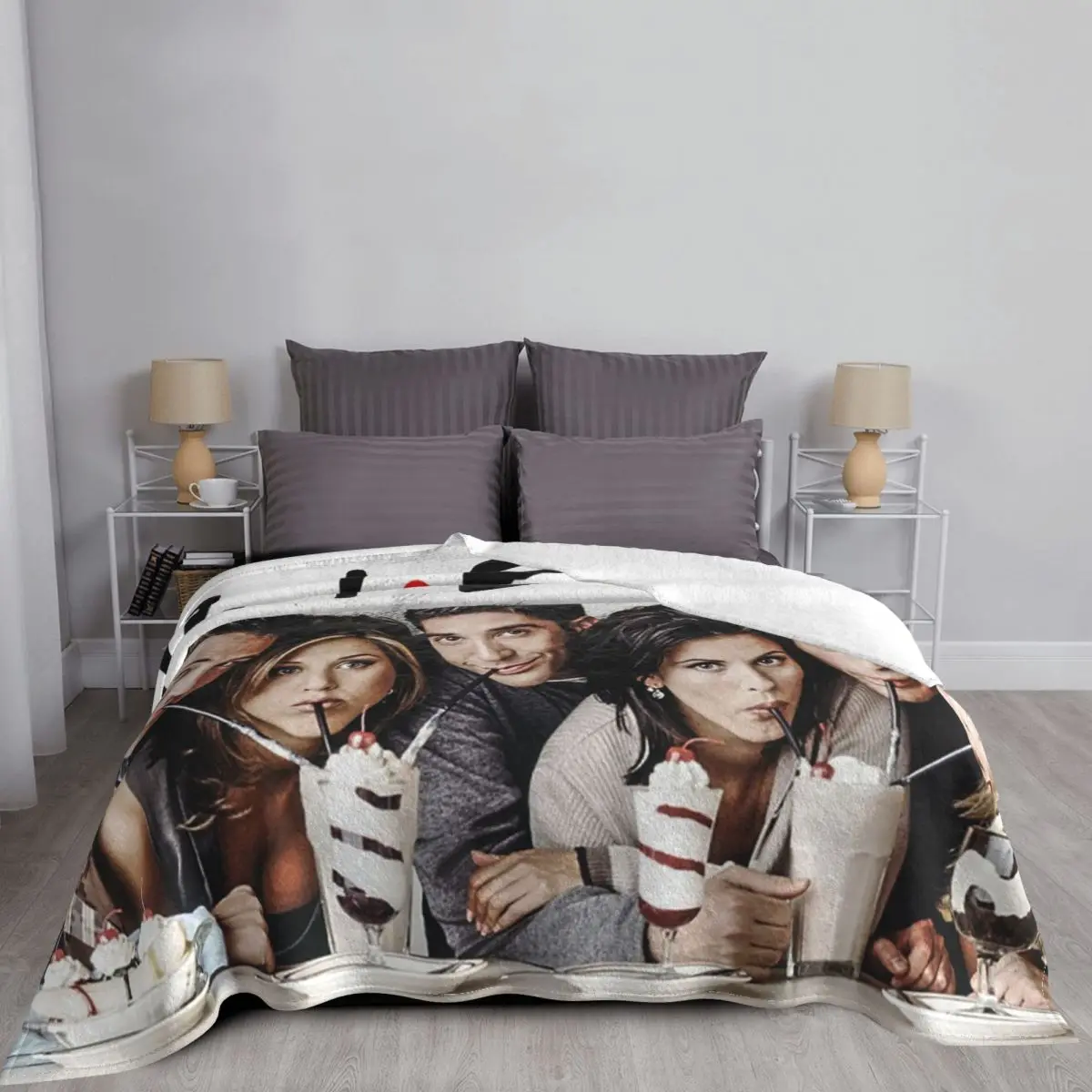 Friends TV Show American Flannel Throw Blankets Rachel Monica Joey Ross Chandler Blanket for Bedding Couch Soft Quilt