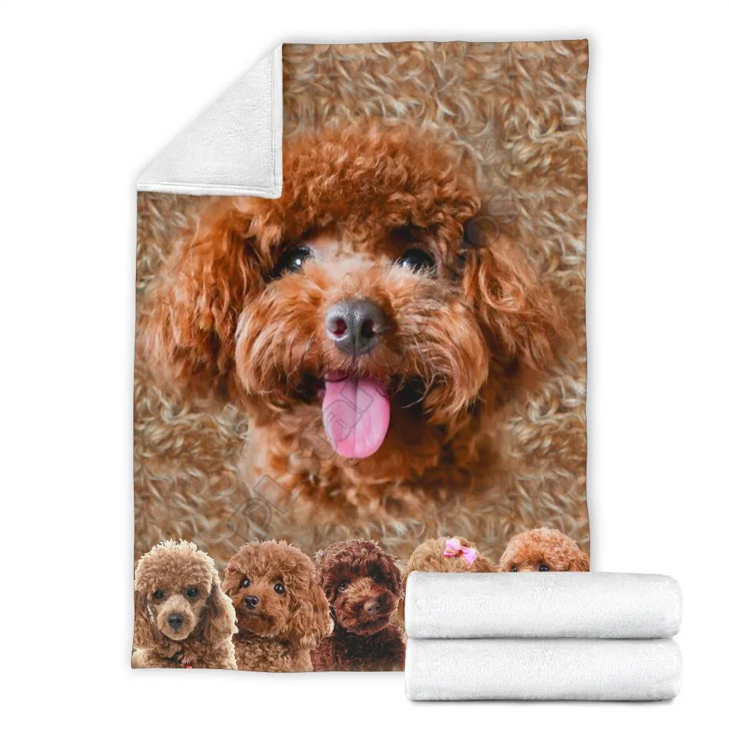 Funny face poodle fleece blanket 3D Printed Blanket Adults/kids Fleece Blanket Sherpa Blanket