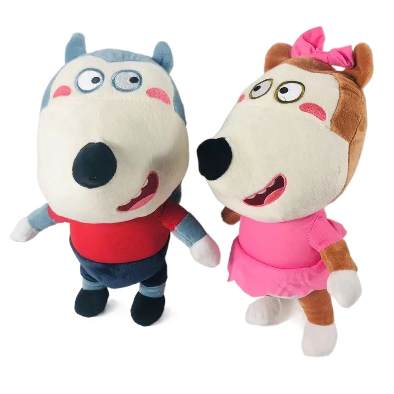 2pcs/set 30cm Anime Wolfoo Family Plush Toys Cartoon Plushie Lucy Soft Stuffed Dolls Toy For Children Kids Boys Girls Fans Gifts