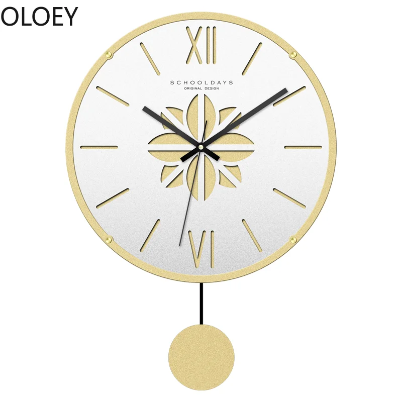 

Gold Swing Large Wall Clock Living Room Bedroom Home Decor Silent Wall Watch Creative Clocks Kitchen Clock Farmhouse Decor