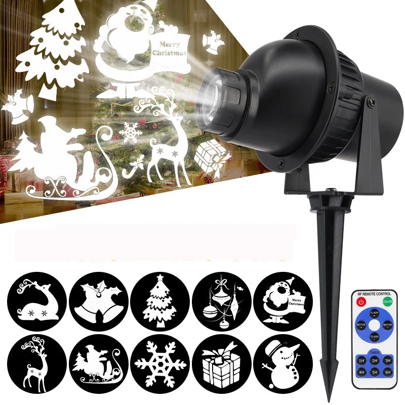 Christmas Lights Projector LED Spotlight Landscape Light 3D Rotating Waterproof Holiday Decoration Xmas Theme Party Yard Garden