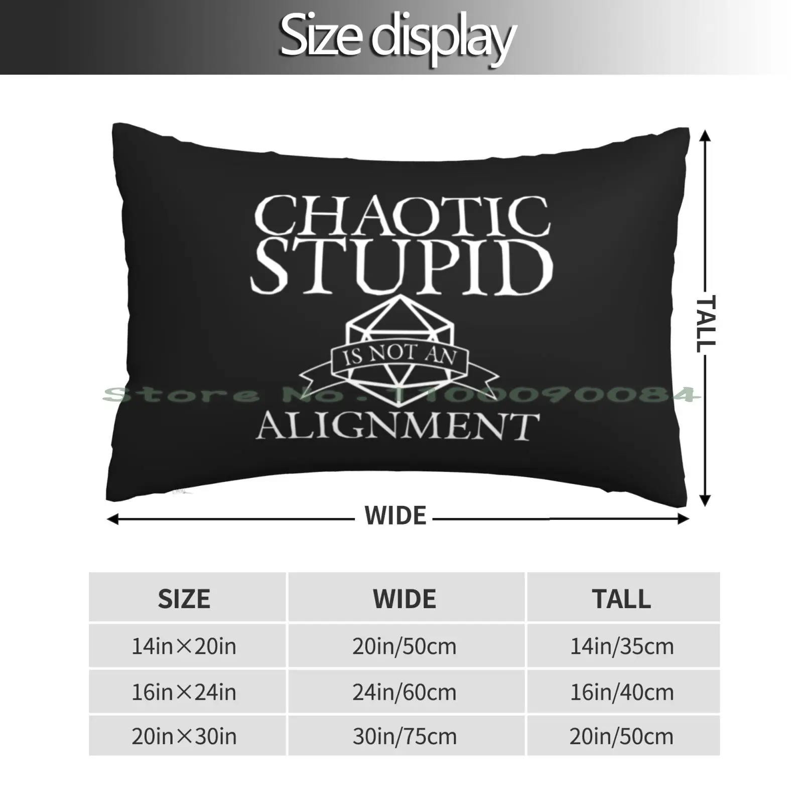 Best Selling-D&d-Chaotic Stupid Alignment Pillow Case 20x30 50*75 Sofa Bedroom D D Chaotic Stupid Alignment Stuff D D Chaotic