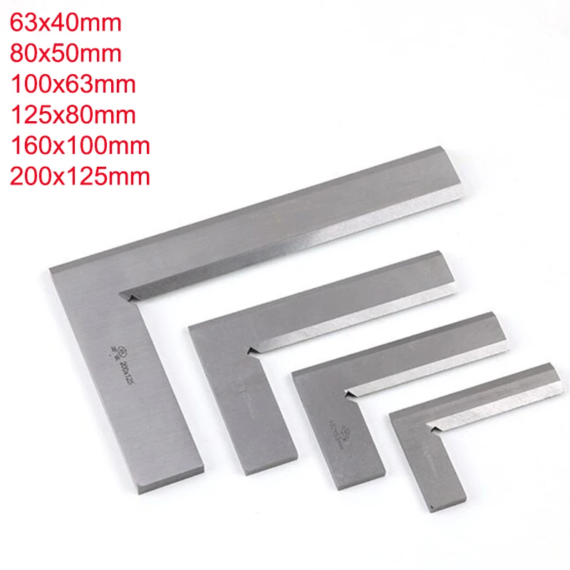 Stainless Steel 125 x 80mm 160x100mm Bladed 90 Degree Angle Try Square Ruler  Broadside L-Shaped 90 Degree Blade Measuring Tool