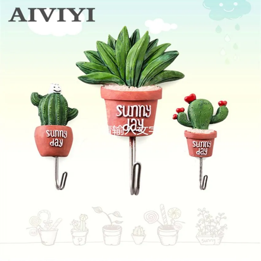 artificial plants Resin cactus wall decoration hanging hook home ornament Succulents tree branch