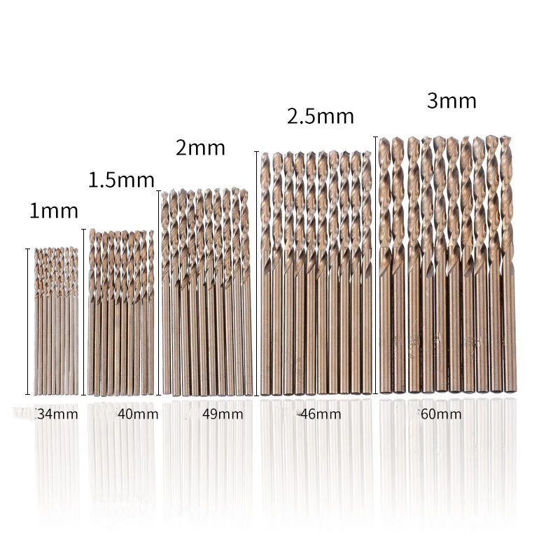 Imagem -06 - Cobalto Revestido Brocas 6542 Aço de Alta Velocidade Alça Redonda Torção Brocas Conjunto Ferramenta Ferramentas Elétricas de Alta Qualidade 50 Peças