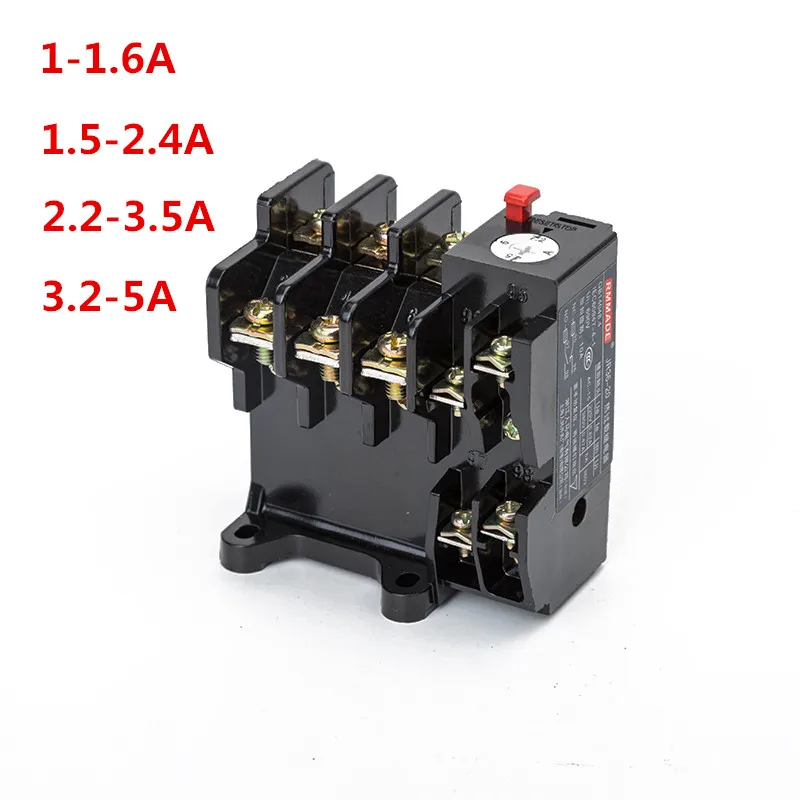 Thermal overload relay JR36-20 690V specification 1.6/2.4/3.5/5A high quality copper parts thermal overload protection relay