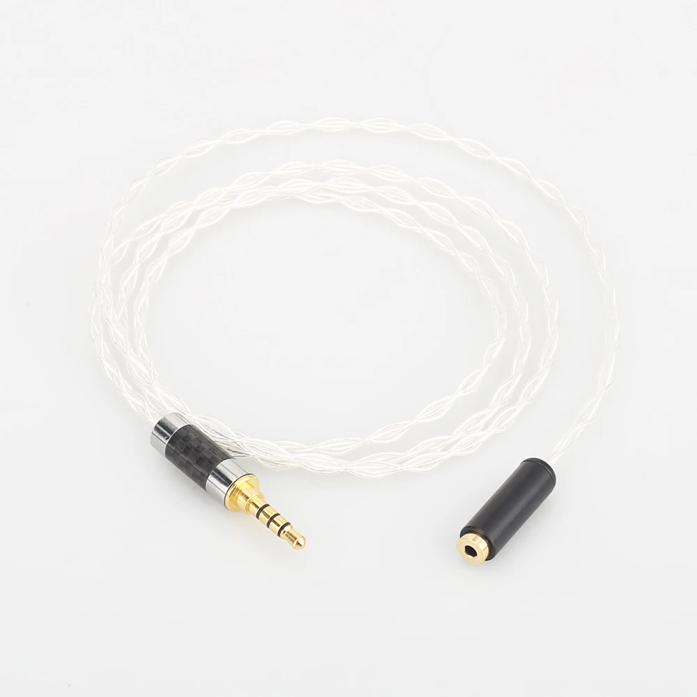 3.5mm TRRS Balanced Male to 2.5mm TRRS Balanced Female Hi-End Audio Adapter 7N Silver Plated Cable for Enhanced Sound Quality