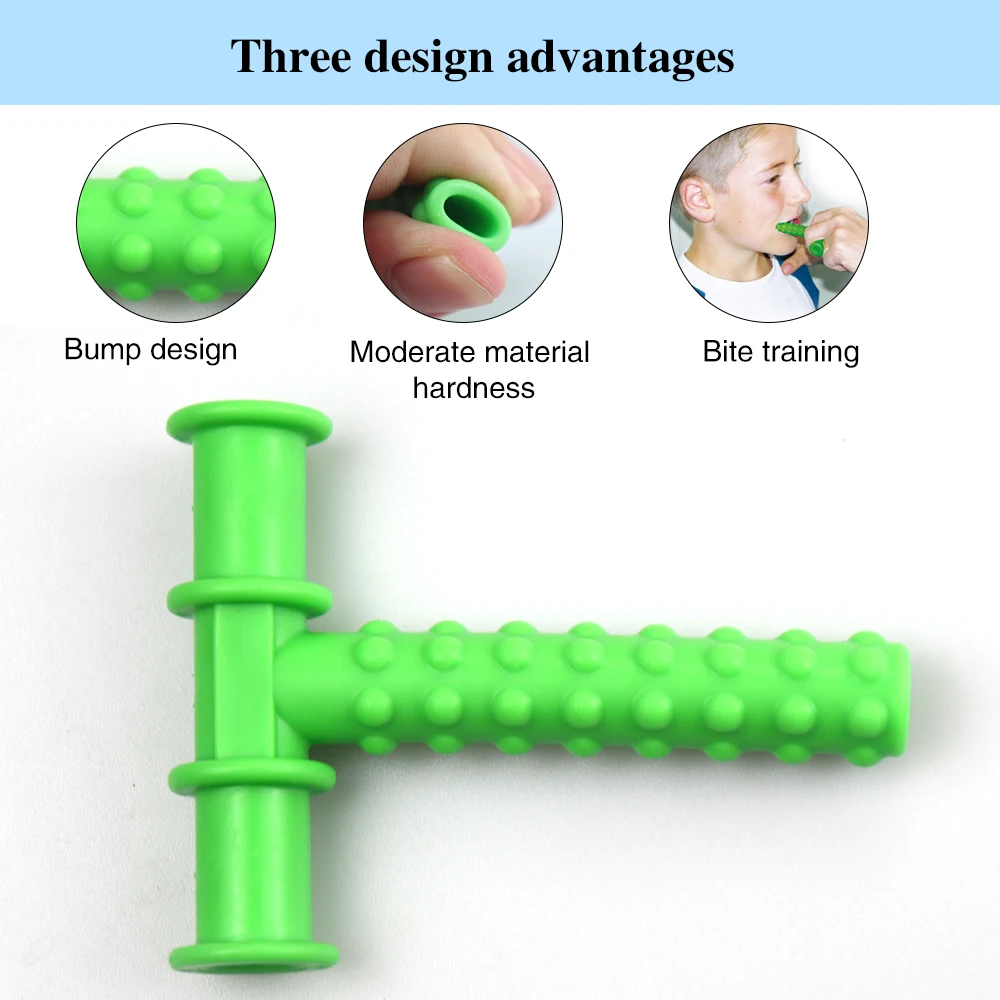 Speech Therapy Teeth Massager Adult Children Speak Oral Muscle Rehabilitation Training Chewing Tube Autism Sensory Therapy Tool