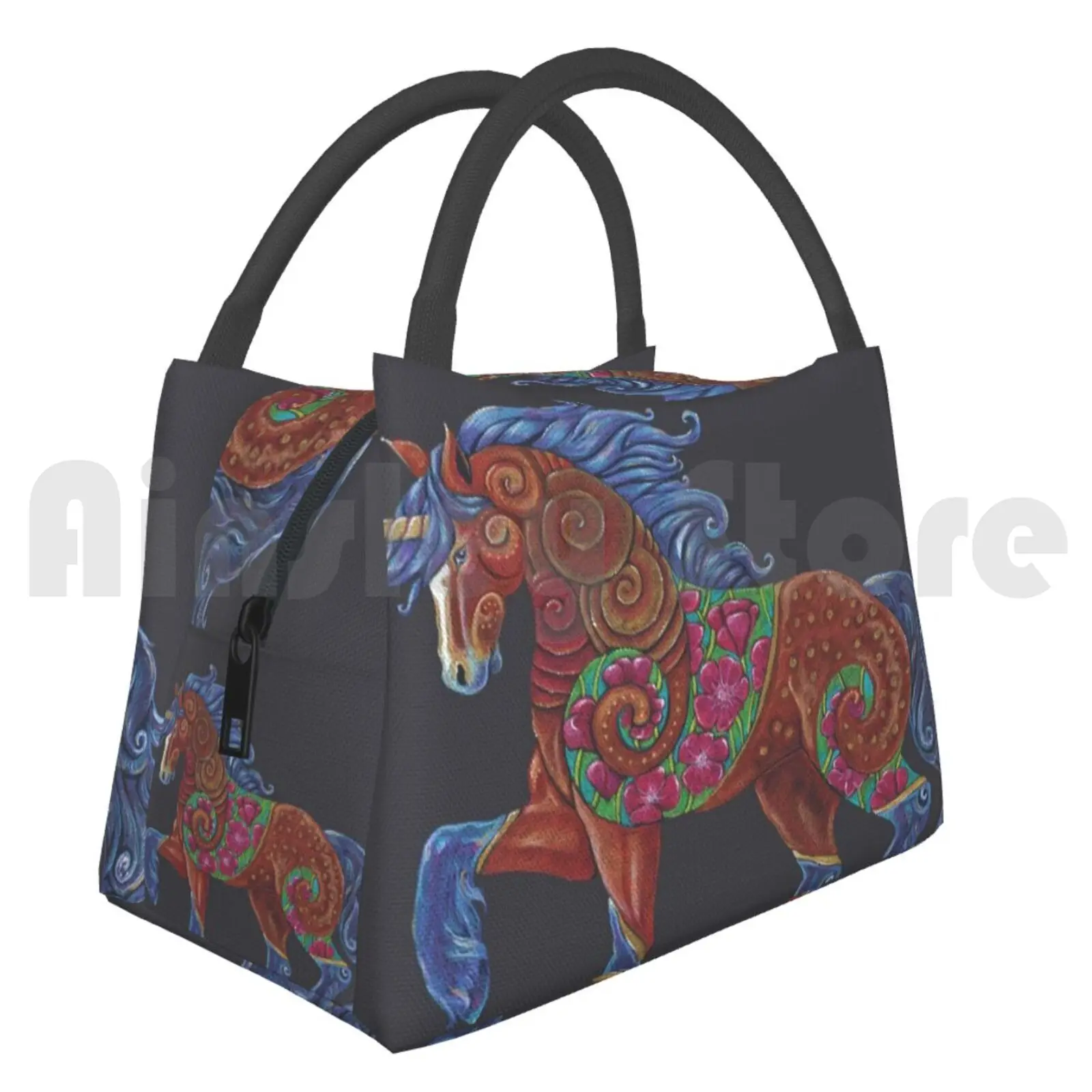 

Portable Insulation Bag Poppy Unicorn Totem Unicorn Gypsy Cob Bay Horse Brown Horse Magical Horse Magical