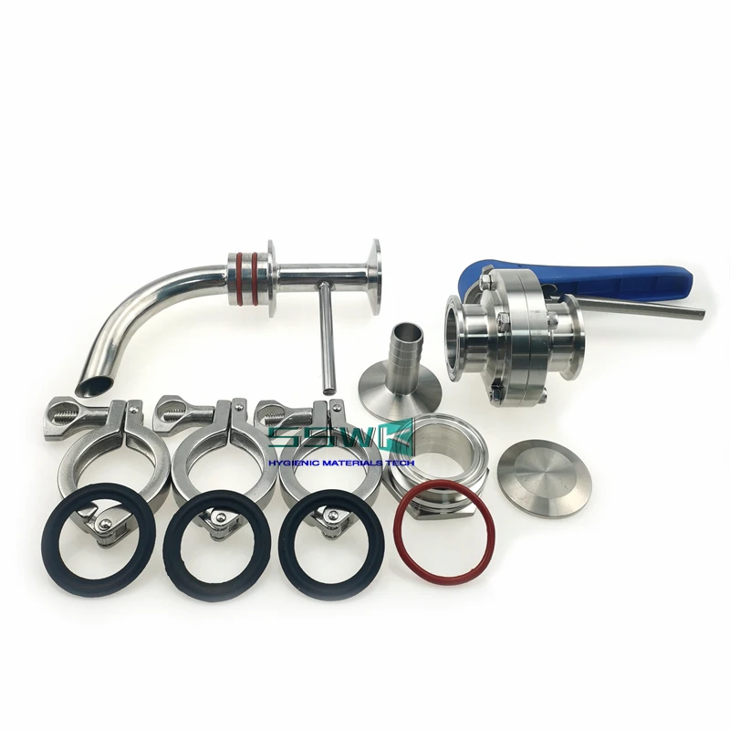 

Комплект стоечного порта — коленчатый рычаг стойки, тройной зажим 1,5 дюйма, прокладки из ЭПД, метелик, шланговый клапан, безварная переборка, торцевая крышка, уплотнительные кольца