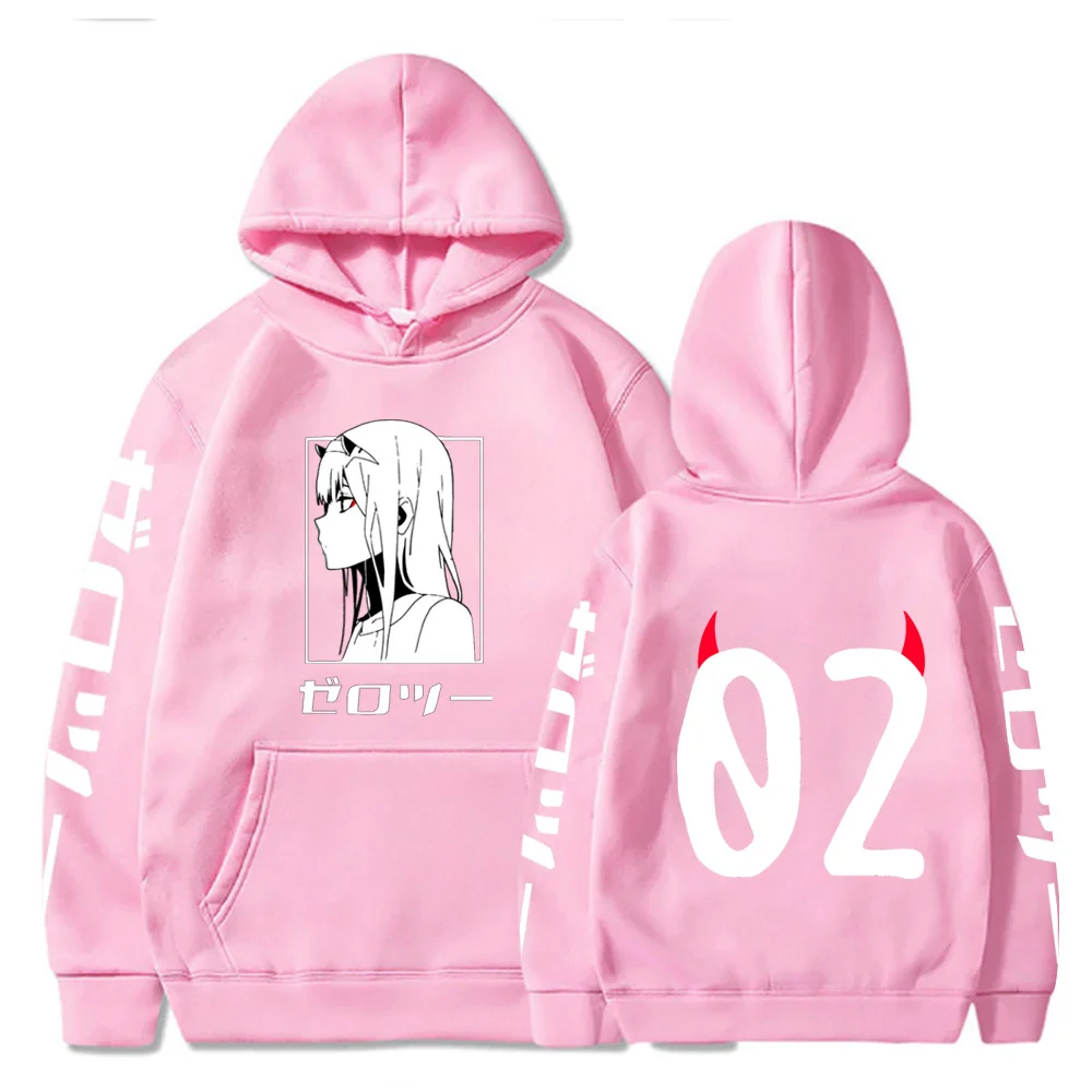 Sudadera con capucha y estampado de Darling In The Franxx Zero Two, ropa para Parte Superior Femenina, Casual, holgada y cálida, estilo Hip Hop,