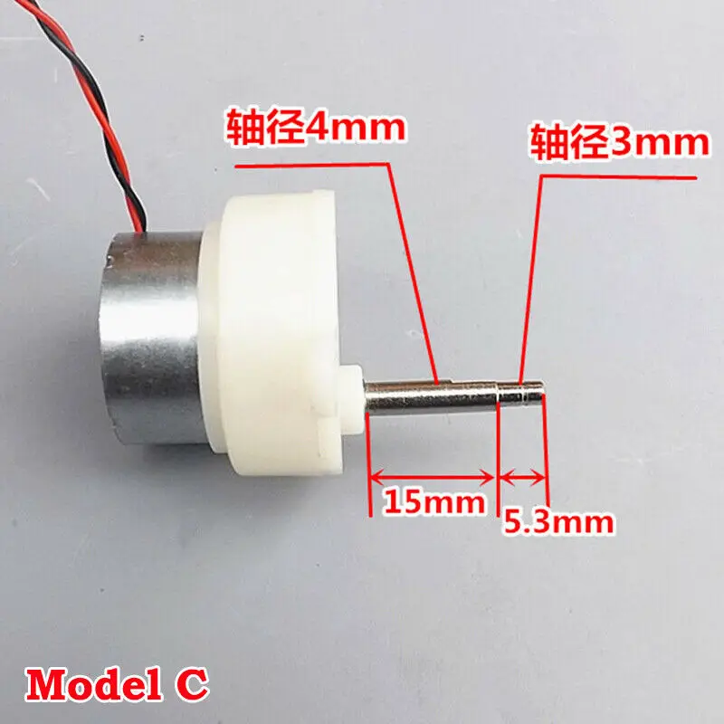 Micro 300 Turbo Worm Gear Reducer Motor DC 3V 5V 6V 7RPM Slow Speed Long Threaded Shaft DIY Toy Model