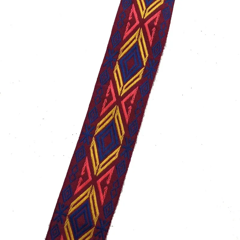 6 yards/lot wide 5CM Woven Jacquard Ribbon geometric totem  for straps clothing accessory ZH-4905