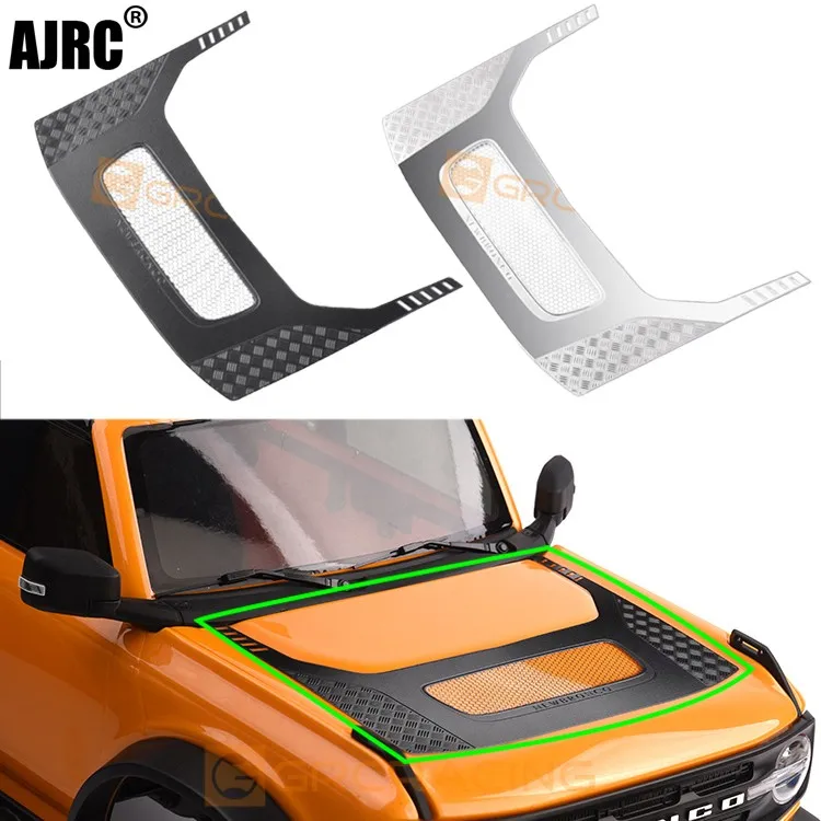 

For Grc Trax Trx4 92076-4 Bronco Stainless Steel Hood Decorative Sheet / Hood Protective Metal Sticker