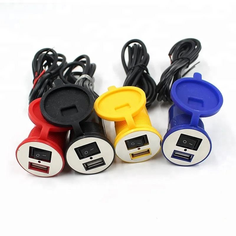 12v Motor Bike USB Mobile Charger For Motorcycle ATV Boat Charger Adapter With Waterproof Cover Cigarette Lighter