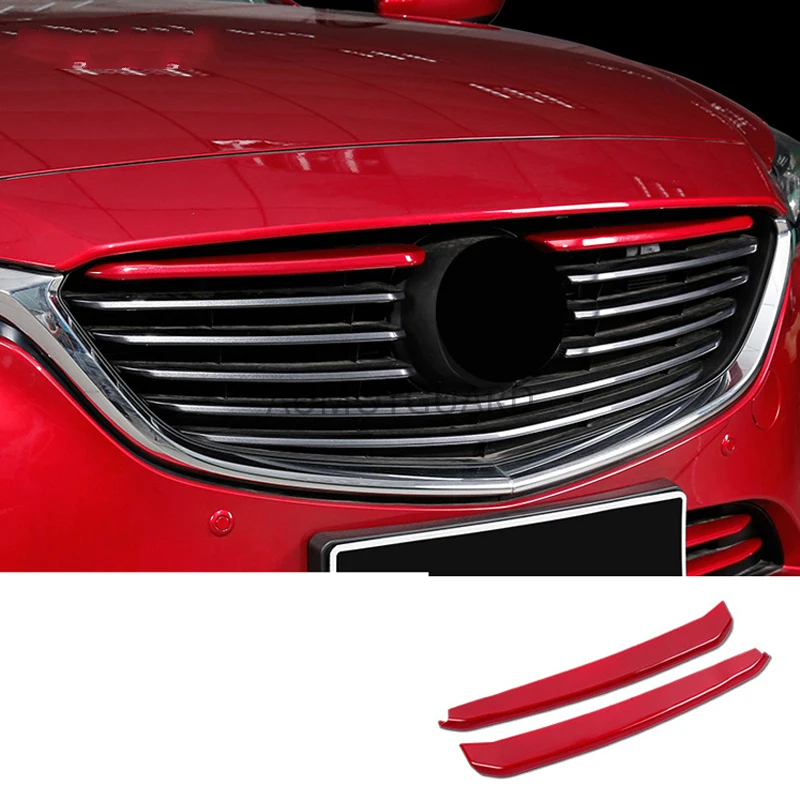 ABS Chrome Front Grille Upper Middle Cover Trim Sticker for Mazda 6 Atenza 2017 2018 Car Styling Accessories