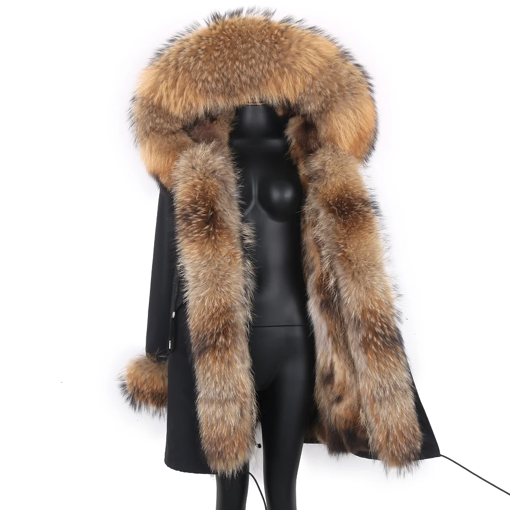 LaVelache Long Parka Real Fur Coat Winter Jacket Women Natural Real Fox Fur Coats Outerwear Streetwear Casual Oversize New